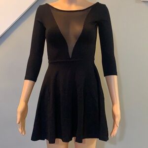 Black dress with sheer accents